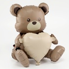 Воздушный шар фольгированный 26" «Мишка с сердцем», под воздух - Фото 2