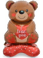 Воздушный шар фольгированный 58" «Медведь с сердцем», под воздух - Фото 2
