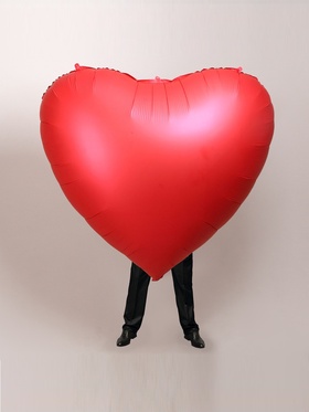 Воздушный шар фольгированный 68" «Сердце красное», под воздух