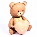 Воздушный шар фольгированный 26" «Медведь с сердцем», матовый, под воздух - Фото 2