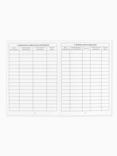 Сертификат о профилактических прививках А6, 24 страницы 10.5×14.8 см «Розовый»