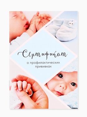 Сертификат о профилактических прививках А6, 24 страницы 10,5 х 14,8 см "Мальчик" 10879916