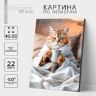 УЦЕНКА Картина по номерам на холсте «Утренний котик», 40×50 см - Фото 1