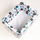 УЦЕНКА Корзина стеллажная «Котики», 40×31×17 см, белый - Фото 3