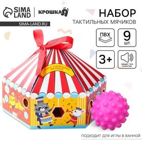 {{photo.Alt || photo.Description || 'УЦЕНКА Развивающие тактильные мячики «Цирк», с пищалкой, в наборе 9 шт., Крошка Я'}}