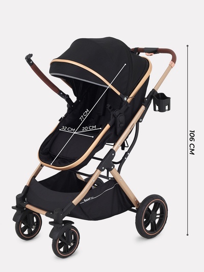 Коляска - трансформер детская RANT basic PULSAR GOLD (2в1) RA160, черный