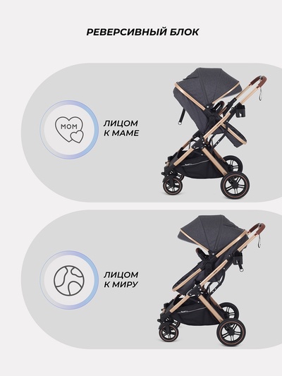 Коляска - трансформер детская RANT basic PULSAR GOLD (2в1) RA160, серый