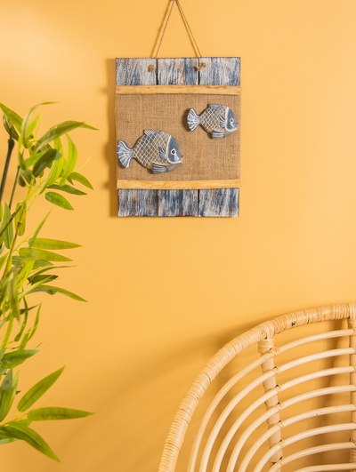 Панно плетёное «Пара рыбок», 25×4×55 см