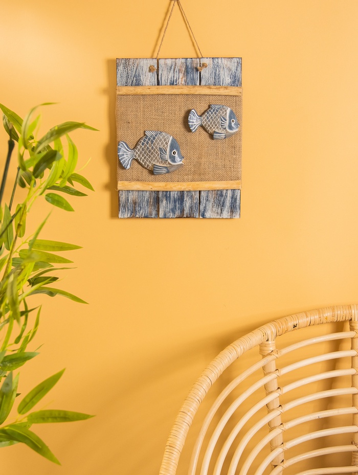 Панно плетёное «Пара рыбок», 25×4×55 см - Фото 1