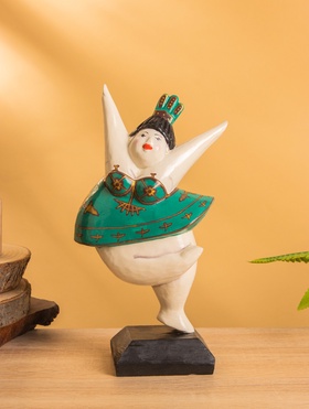 Фигурка на подставке «Балерина», 14×8×25 см, дерево, зелёная 10465056