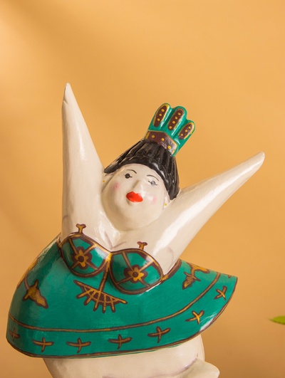 Фигурка на подставке «Балерина», 14×8×25 см, дерево, зелёная