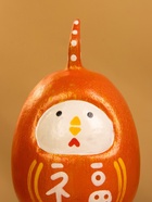 Деревянная кукла кокеши "Цыпленок" цв. красный, 6х6х9 см - фото 809159806