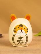 Японская кукла кокеши «Тигренок», 6×6×9 см, белая - Фото 2