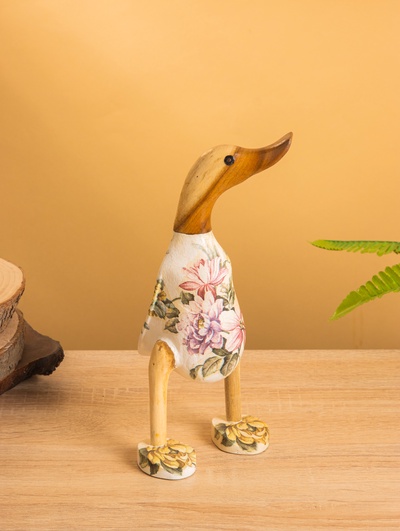 Сувенир «Утка в цветах», 13×10×24 см, дерево