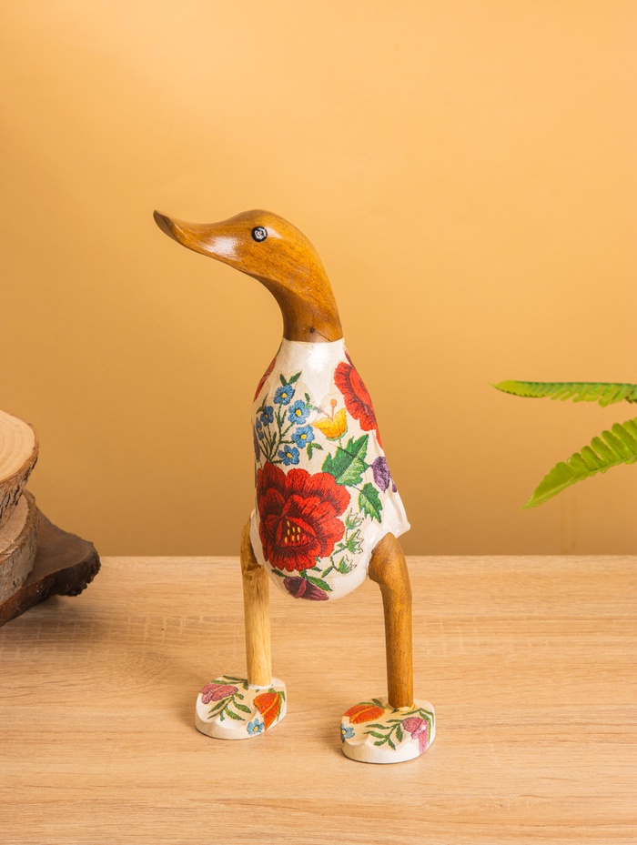 Сувенир «Утка с розой», 10×11×24 см, дерево - Фото 1