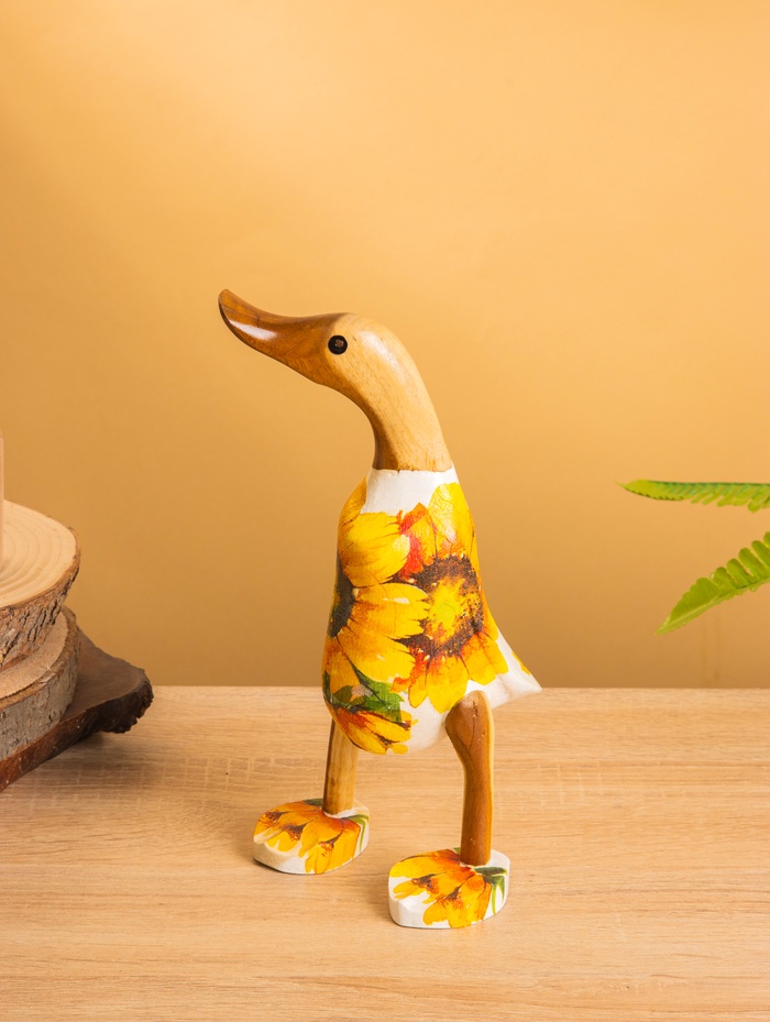 Сувенир «Утка в цветах», 13×10×23 см, дерево - Фото 1