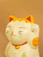 Сувенир «Кошка Неко», 6×6×11 см, дерево, оранжевый 10465119 - фото 16595044