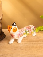 Сувенир «Котик в цветах», 13×3×9 см, дерево, бело-оранжевый - фото 46380677