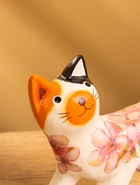 Сувенир «Котик в цветах», 13×3×9 см, дерево, бело-оранжевый 10465122 - фото 16595052