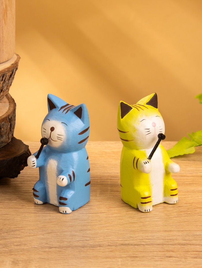 Сувенир «Кот с микрофоном», 3×4×8 см, дерево, МИКС