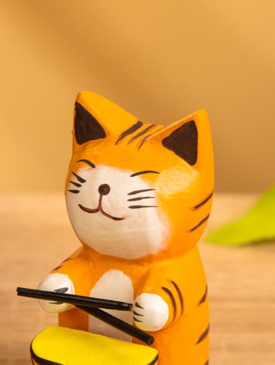 Сувенир «Кот барабанщик», 3.5×5.5×8 см, дерево, МИКС