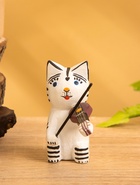 Сувенир «Кот скрипач», 3.5×8×8 см, дерево, белый - фото 46380699