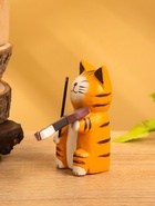 Сувенир «Кот скрипач», 3.5×8×8 см, дерево, оранжевый 10465128 - фото 16595078