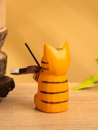 Сувенир «Кот скрипач», 3.5×8×8 см, дерево, оранжевый 10465128 - фото 16595079