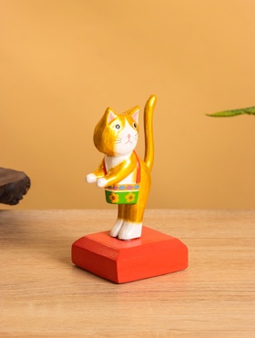 Сувенир на подставке «Кошка с сумочкой», 5×5×11 см, дерево 10465133