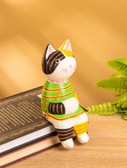 Сувенир дерево "Кошка сидящая" цв. жёлтый, 6х6х15 см - фото 46380720