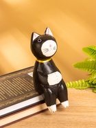 Сувенир «Кот сидячий», 5×6×15 см, дерево, чёрный - фото 46380736