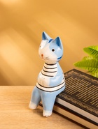 Сувенир дерево "Кот сидячий" цв. голубой, 6х6х15 см 10465162 - фото 16595129