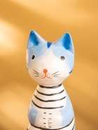 Сувенир дерево "Кот сидячий" цв. голубой, 6х6х15 см 10465162 - фото 16595131