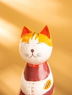 Сувенир дерево "Кот сидячий" цв. красный, 6х6х15 см 10465168 - фото 16595143