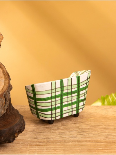 Мебель для кукол «Кресло клетчатое», 6×3.5×5 см, дерево, зелёная