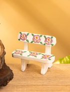 Мебель для кукол «Скамейка с цветами», 6.5×3.5×6 см, дерево, белая 10465179 - фото 16595181