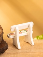 Мебель для кукол «Скамейка с цветами», 6.5×3.5×6 см, дерево, белая 10465179 - фото 16595182