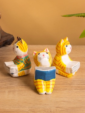 Сувенир дерево "Котенок с книжкой" МИКС, 3,5х5х7 см 10465195