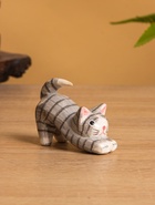 Сувенир «Потягивающийся Кот», 2.5×6×5 см, дерево, серый - фото 44568790