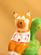 Сувенир дерево "Спящий котик на стуле" 4х5,5х7,5 см 10465207 - фото 16595214