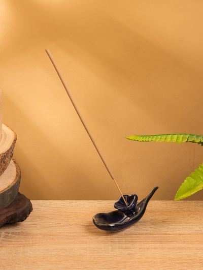 Подставка под благовония «Цветение», 10.5×3.5×3 см, керамика, синяя