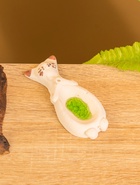 Подставка под благовония "Спящий кот" керамика, цв. бежевый, 11х4,5х1,5 см 10485097 - фото 319865890