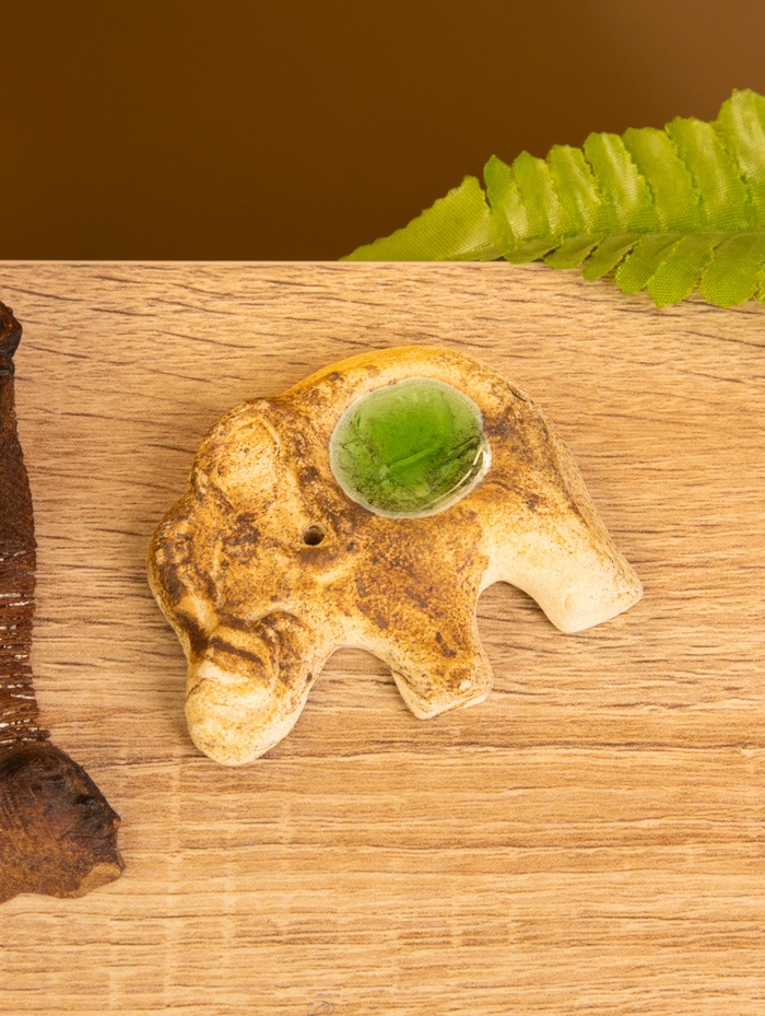 Подставка под благовония «Слон», 7.5×6×1 см, керамика, бежевая