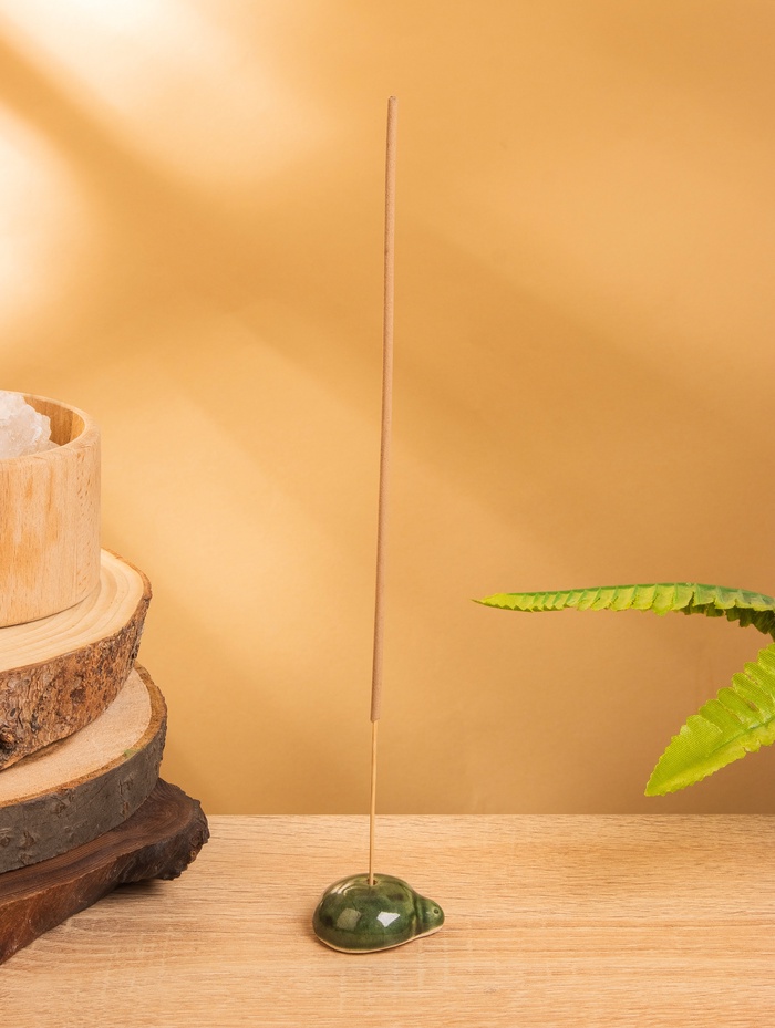 Подставка под благовония «Божья коровка», 4×3.5×1.5 см, керамика, зелёная