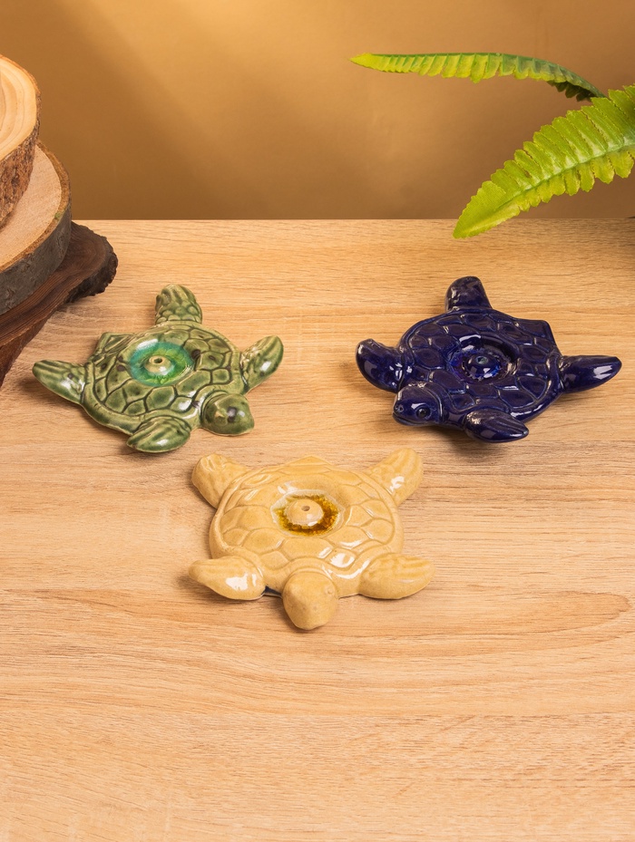 Подставка под благовония «Морская черепаха», 10×10×2 см, керамика, МИКС