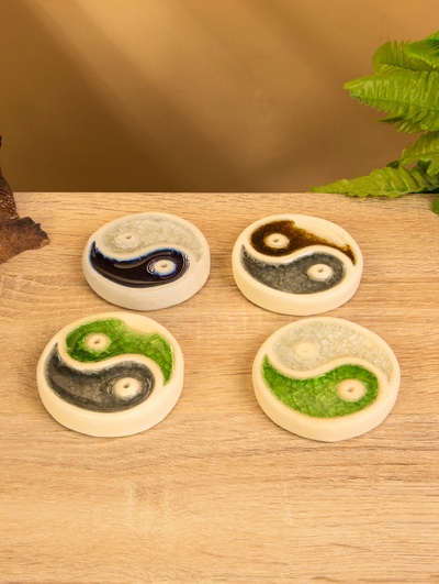 Подставка под благовония «Инь Янь», 7×7×1.5 см, керамика, МИКС