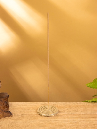 Подставка под благовония «Спираль», 6×6×0.8 см, керамика, тёмно-коричневая