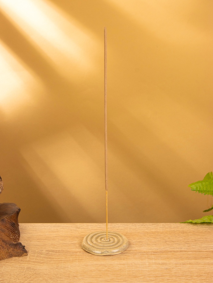 Подставка под благовония «Спираль», 6×6×0.8 см, керамика, тёмно-коричневая - Фото 1