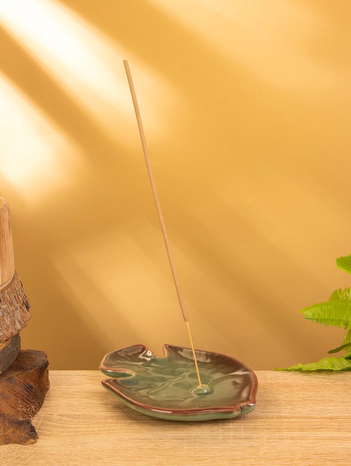 Подставка под благовония «Экзотическая рыбка», 10×14×2 см, керамика, зелёная