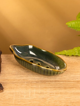 Соусник «Листочек», 11×4×2.5 см, керамика, зелёный